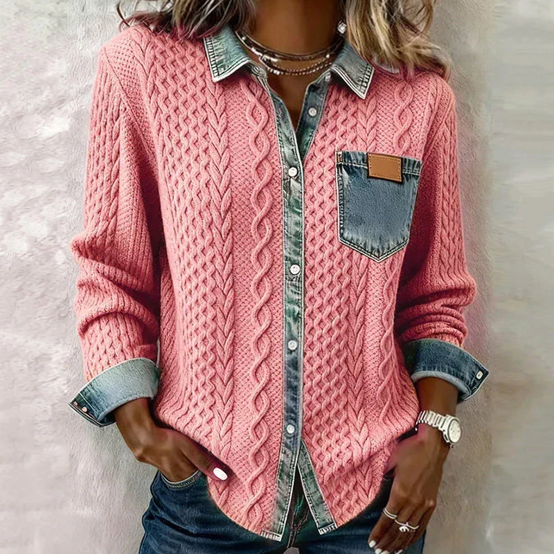 Fátima – Top con Detalles de Denim