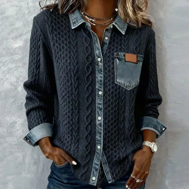 Fátima – Top con Detalles de Denim