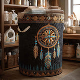 Atrapasueños boho | Cesta para la colada acolchada