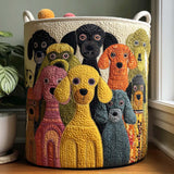 Perritos rizados | Cesta para la colada acolchada