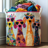 Perros con gafas | Cesta para la colada acolchada