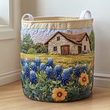 Casita entre flores | Cesta para la colada acolchada