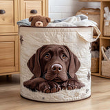 Cachorro de ojos dulces | Cesta para la colada acolchada