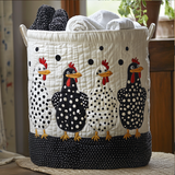 Gallinas de lunares | Cesta para la colada acolchada