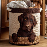 Labrador de ojos dulces | Cesta para la colada acolchada