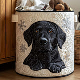 Labrador negro | Cesta para la colada acolchada